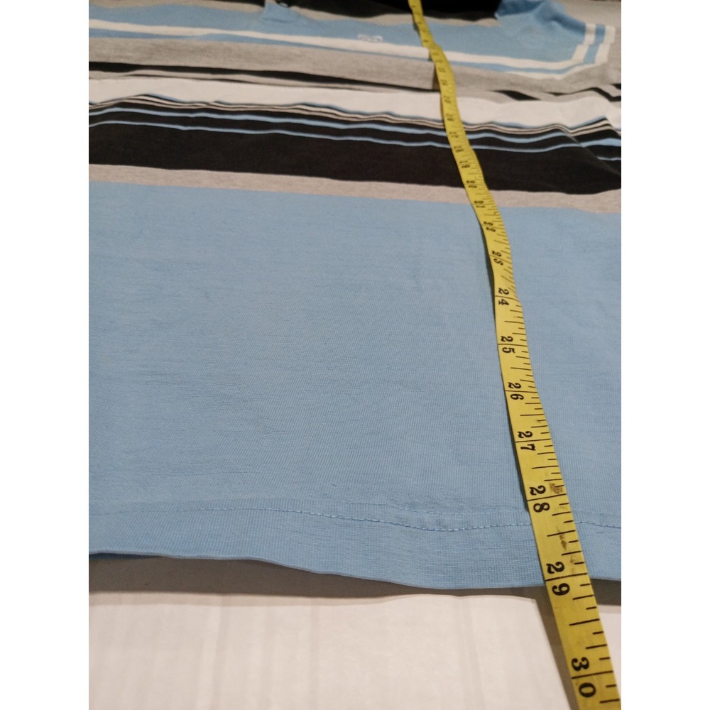 Ecko Unltd. Shirt Mens XXL Polo Blue White Striped Short Sleeve Logo - Picture 3 of 12